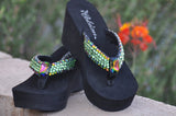 Green Goddess for Maleficent Swarovski Crystal Flip-flops by Sparkle Steps