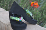Green Goddess for Maleficent Swarovski Crystal Flip-flops by Sparkle Steps
