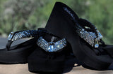 Clear to Black Ombre' Rockstar Swarovski Crystal Platform Flip-flops by Sparkle Steps
