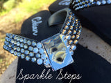 Black Diamond Ombre' Rockstar Swarovski Crystal Flat Flip-flops by Sparkle Steps