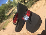 Dorothy's Ruby Red Ombre' Rockstar Swarovski Crystal Platform Flip Flops by Sparkle Steps