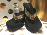 Golden Goddess Ombre' Swarovski Crystal Rockstar Flip-flops Sandals by Sparkle Steps