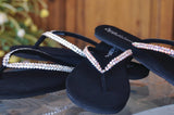 Diamond Diva's Swarovski Crystal (Flats) Flip-flop Sandals by Sparkle Steps