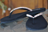 Diamond Diva's Swarovski Crystal (Flats) Flip-flop Sandals by Sparkle Steps
