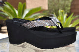 Diamond Diva's by Sparkle Steps: Swarovski Crystal Rhinestone Platform Flip-flop Sandals