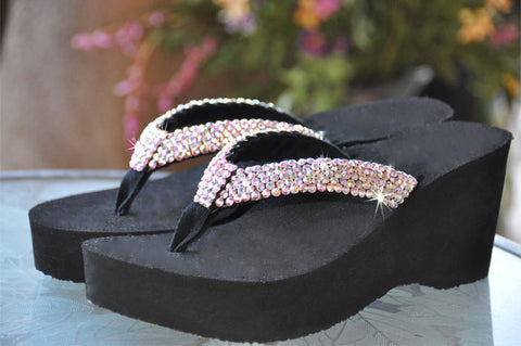 "Princess Diva's" Swarovski Crystal Rhinestone Flip Flop Sandals For your Wedding by Sparkle Steps