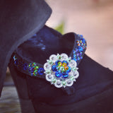 Concho Diva's Flowers Swarovski Crystal Platform Flip-flop Sandals by Sparkle Steps